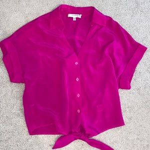 Lavender Brown button top
